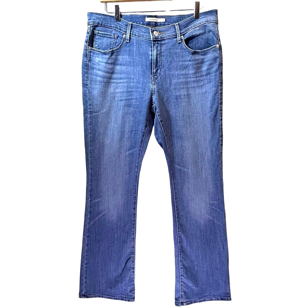 Levis Classic Bootcut Jeans Womens 12 Medium Wash Blue Denim Pants Stretch